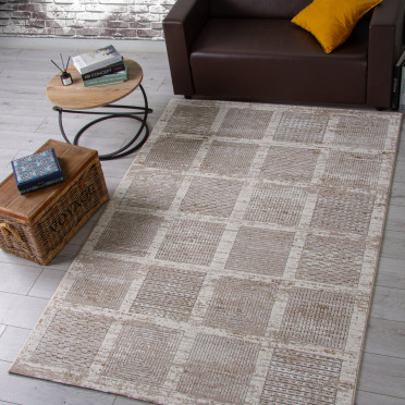 Ковер 04251A - BEIGE FDY / CREAM HB - Прямоугольник - коллекция NOVA