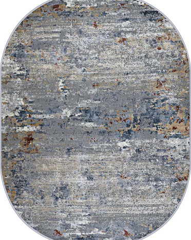 Ковер турецкий 37938A Regnum овальный (Полипропилен, синий, серый)