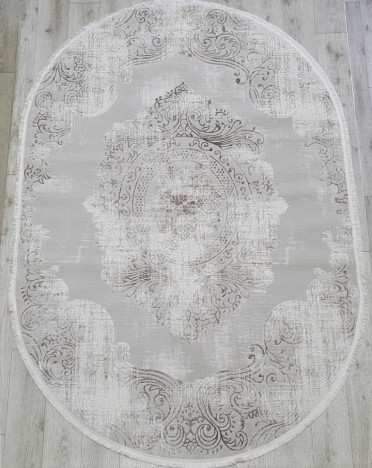 Ковер турецкий 36560A Amatis Lux овальный (Акрил, бежевый)