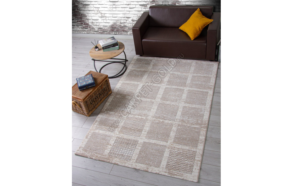 Ковер 04251A - BEIGE FDY / CREAM HB - Прямоугольник - коллекция NOVA